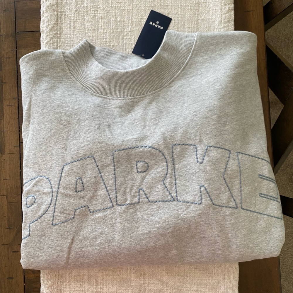 PARKE X TARGET Embroidered Logo Crewneck Light Heather Gray
